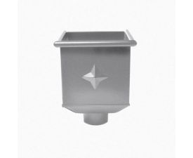 RAL 9007 'Grey Aluminium' Galvanised Stee Hopper Head 230w x 230d x 300h with 80mm Outlet