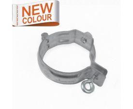 80mm RAL 9007 'Grey Aluminium' Galvanised Steel Downpipe Bracket with M10 Boss - for use with M10 Screw (not included)