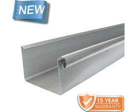 120x75mm Box Profile Galvanised Steel Gutter - 3m Length
