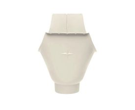 115mm Half Round Grey White Galvanised Steel 80mm wrap around Gutter Outlet