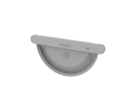 115mm Grey Aluminium Colordur Steel Half Round Push Fit Stopend