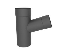 80mm Grey Colordur Steel Round Downpipe Branch 