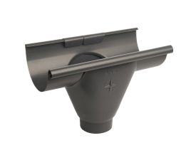 150mm Half Round Anthracite Grey Galvanised Steel 100mm 'prefab' Gutter Outlet
