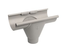 115mm Half Round Dusty Grey Galvanised Steel 80mm 'prefab' Gutter Outlet