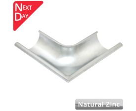 125mm Half Round Natural Zinc 90 Degree External Gutter Angle
