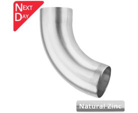 80mm Natural Zinc Downpipe 70 Degree Bend