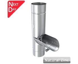 80mm Natural Zinc Downpipe Diverter without sieve