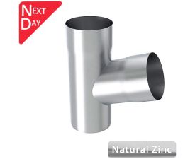 80mm Natural Zinc Downpipe 70 Degree Branch