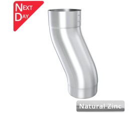 80mm Natural Zinc Downpipe 60mm Projection Fixed Offset