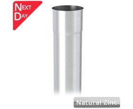 80mm Natural Zinc Downpipe 3m Length