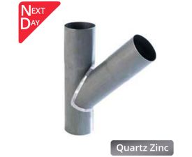80mm Quartz Zinc Round D/Pipe 72° Branch