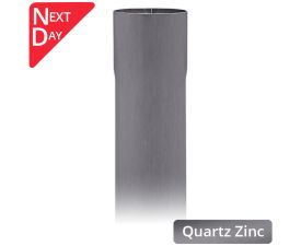 100mm x 2m Quartz Zinc Round Downpipe