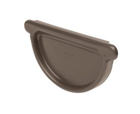 115mm Sepia Brown Steel Half-Round Stop-end