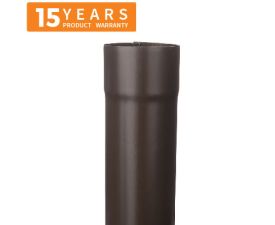 80mm Sepia Brown Galvanised Steel Downpipe 3m Length - 15 years Product Warranty