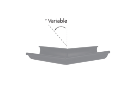125mm Grey Aluminium Colordur Steel Half Round Variable Angle
