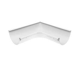 115mm White Steel Half-Round 90 Degree Internal Angle