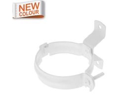 80mm White Steel D/Pipe Bracket