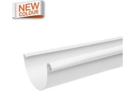 125mm White Steel Half Round Gutter 3m Gutter Length