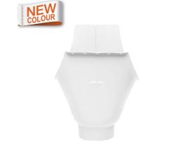 125mm White Steel Half Round  80mm Wrap-Around Gutter Outlet