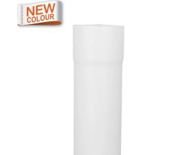 80mm White Steel Downpipe 3m