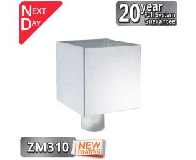 Infinity ZM Plain Box Hopper Head 200w x 200d x 200h with 80mm Outlet from Rainclear Systems with a 20year full system guarantee and next day delivery